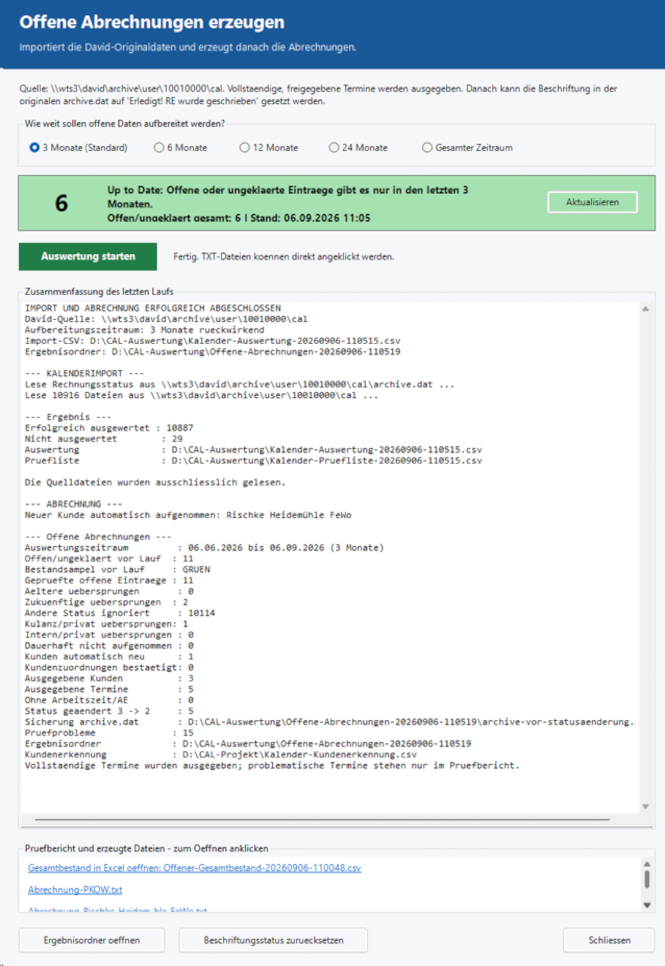 Screenshots von CAL2TXT