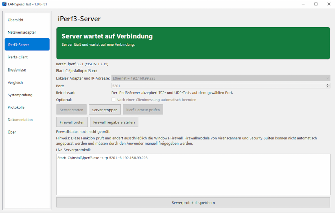ScreenshotLAN Speed Test